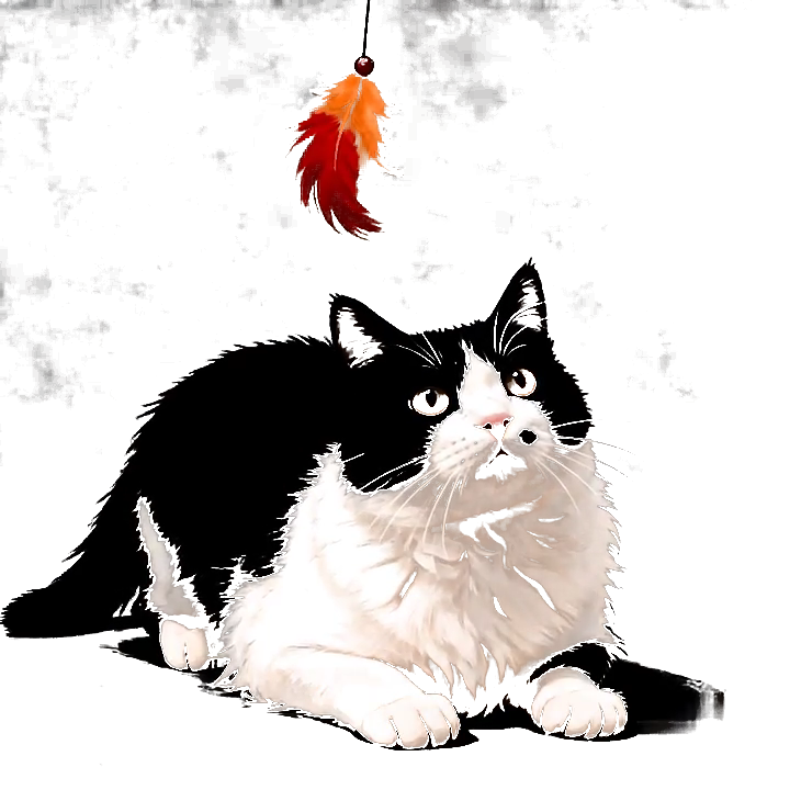 奶牛猫元宵生成后的桌宠静态效果